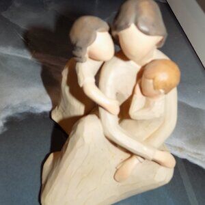 Mother Figurine W/Two Children Unbranded